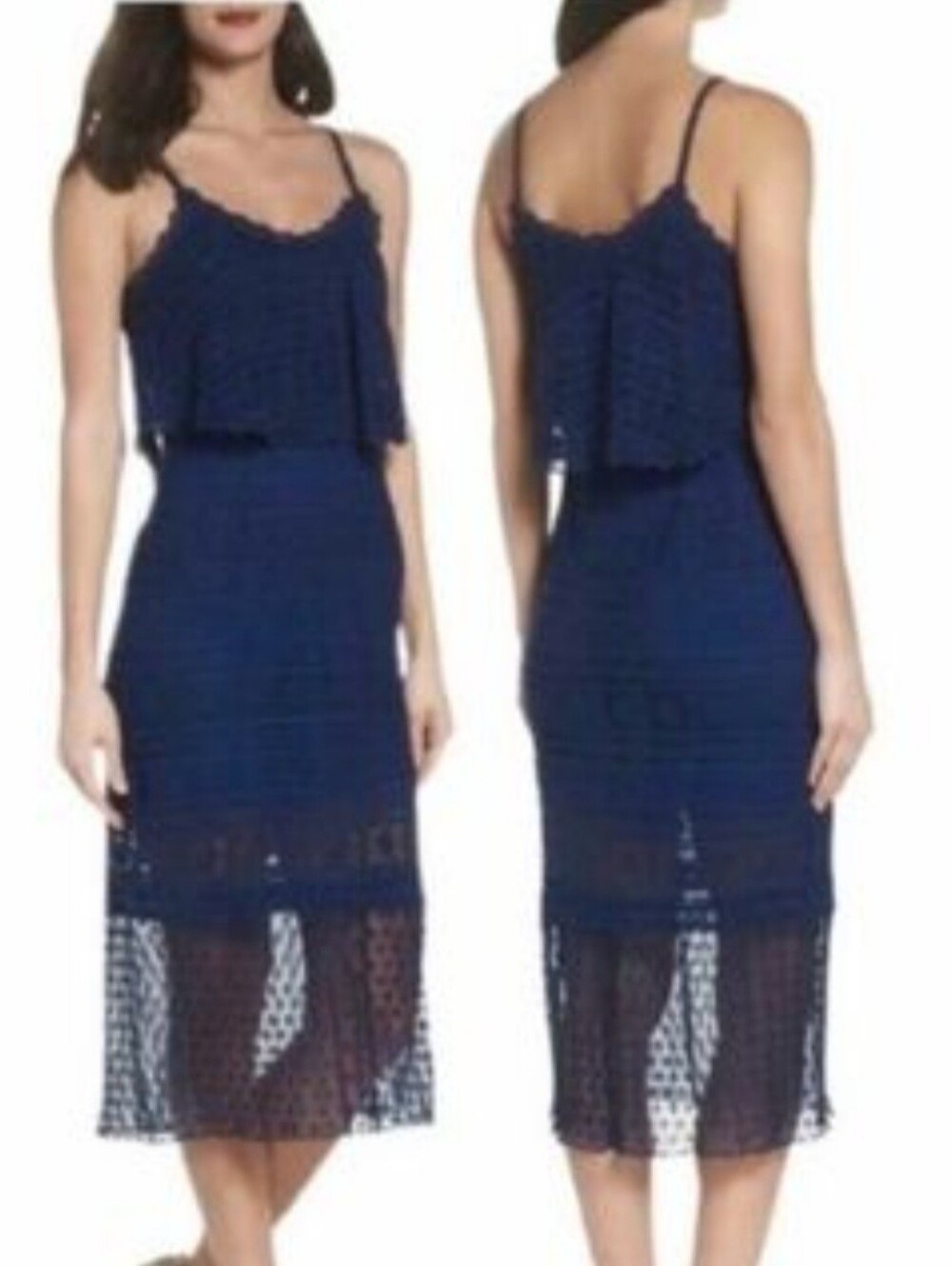 Foxiedox Antropology Midi Dress Women's Color Blue Size Small